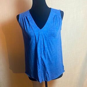 Blue Sleeveless Soft Blouse